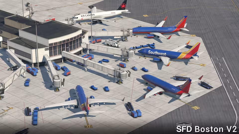 KBOS Boston Logan International Airport 2 pro XP11 Zdarma